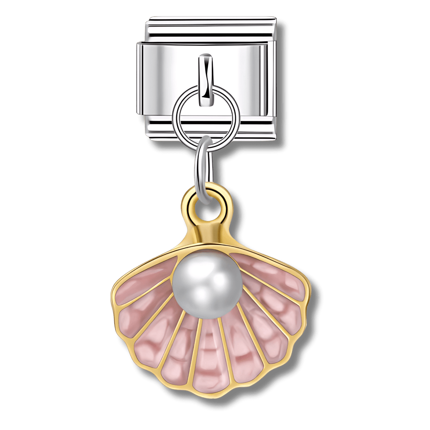 Pendentif coquillage rose avec perle - Bellacharms