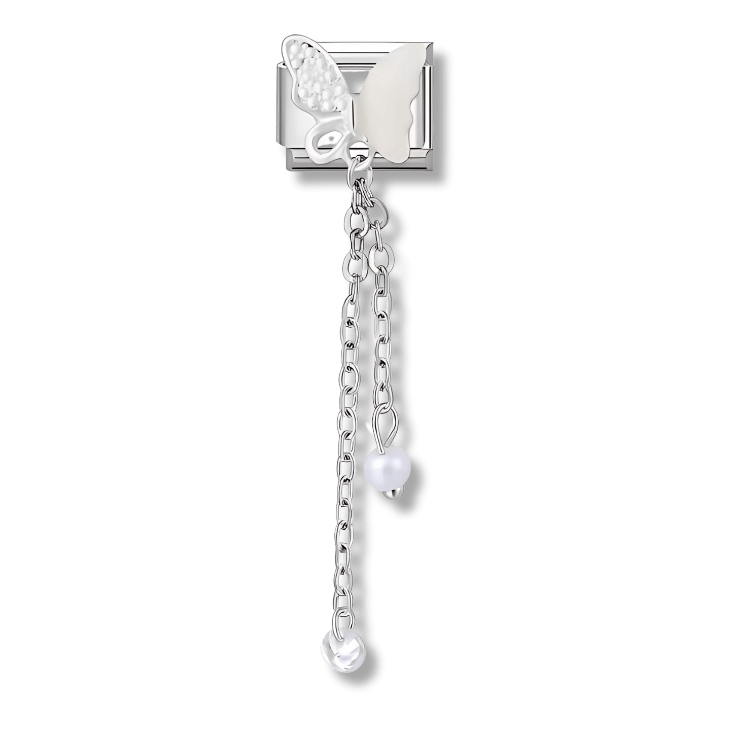 Pendentif papillon blanc et strass - Bellacharms