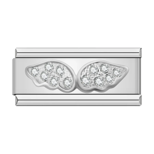 Charm double cœur strass