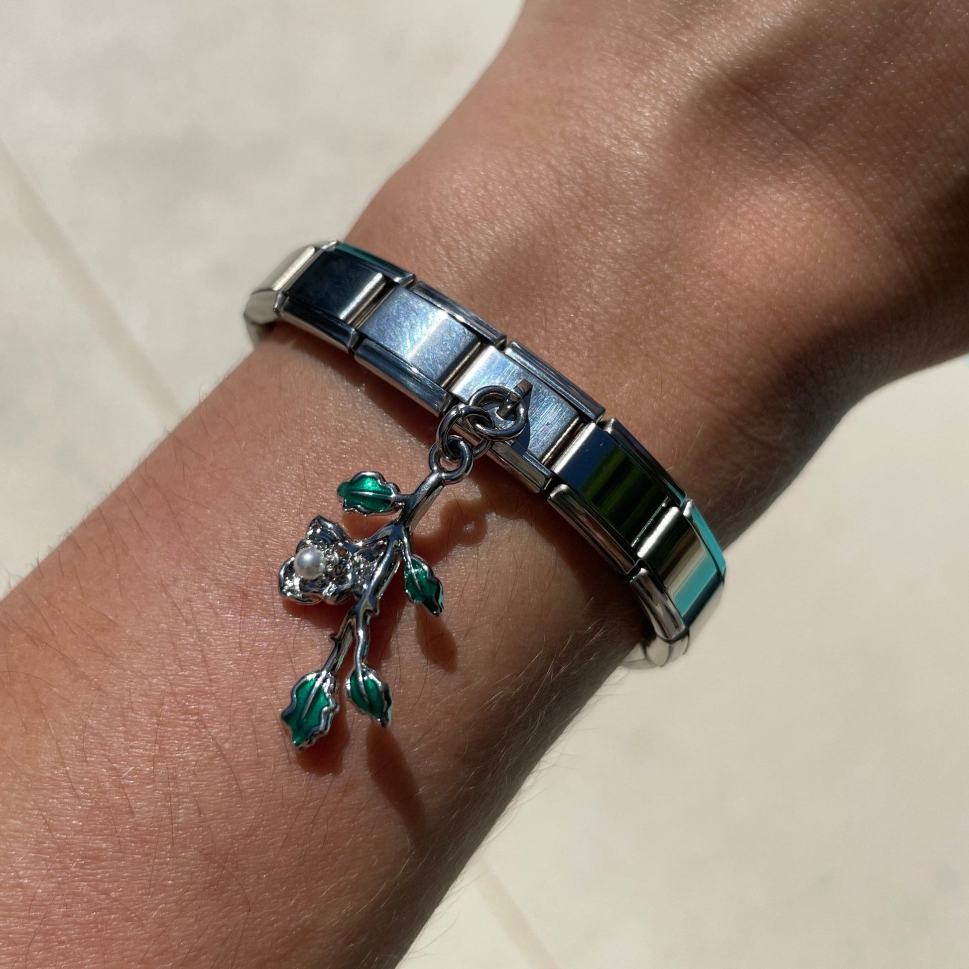 Pendentif branche argenté - Bellacharms