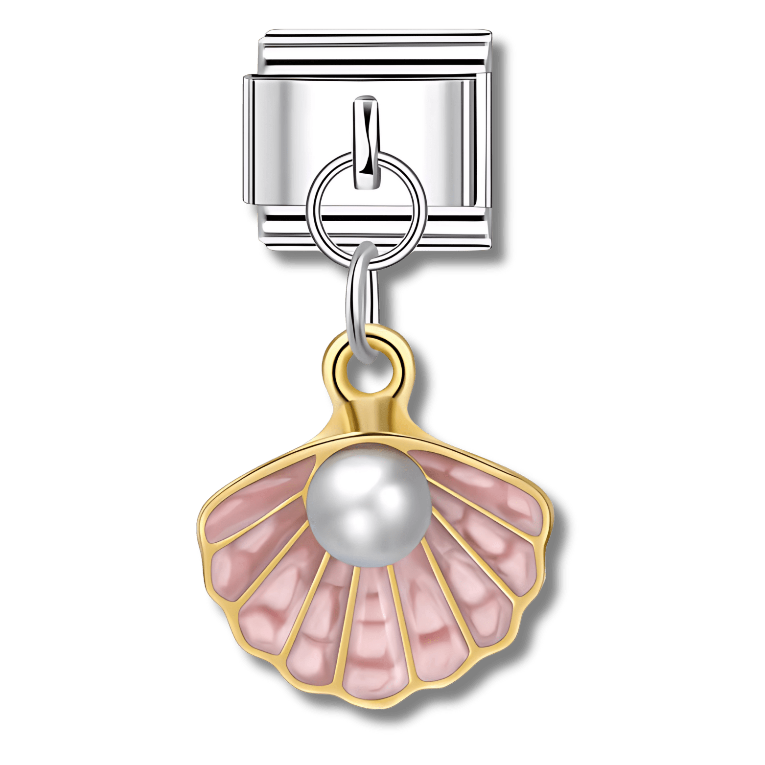 Pendentif coquillage rose avec perle - Bellacharms