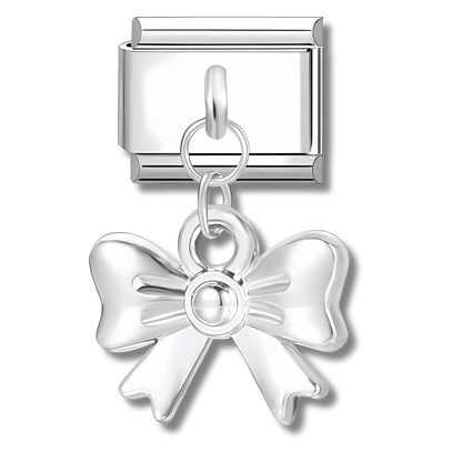 Pendentif nœud papillon argenté - Bellacharms