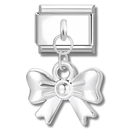 Pendentif nœud papillon argenté - Bellacharms