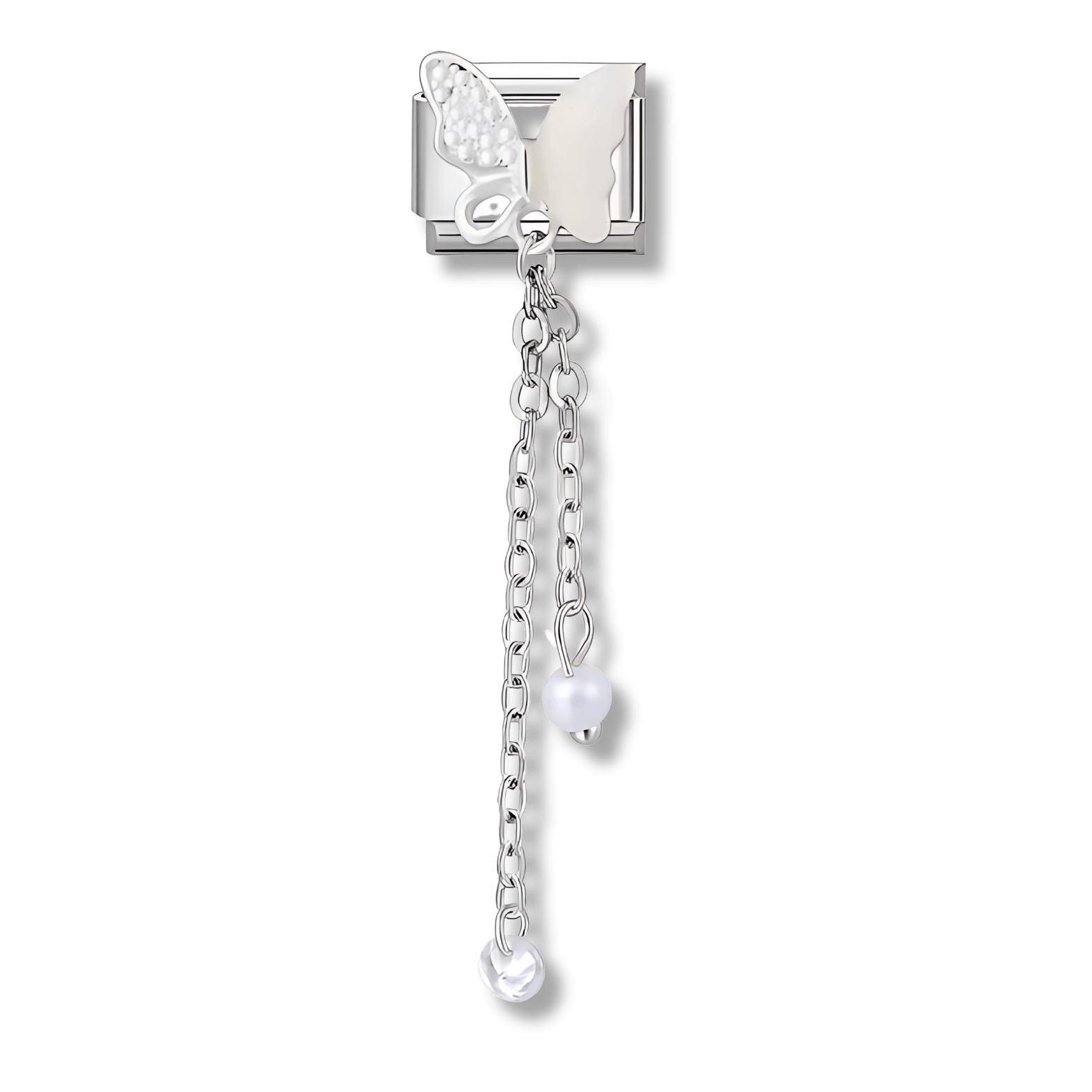 Pendentif papillon blanc et strass - Bellacharms